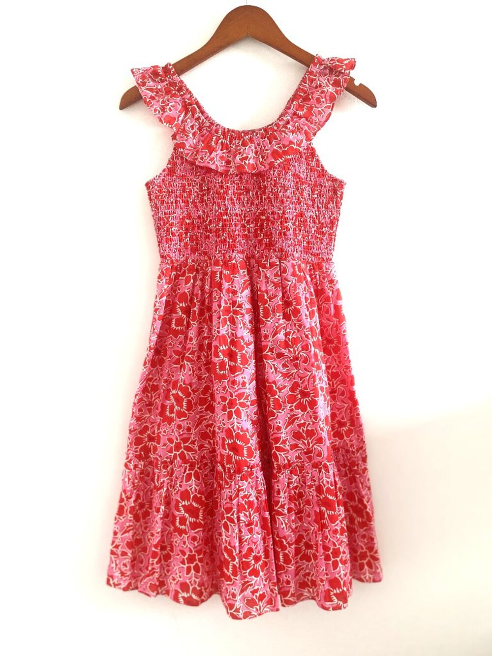 Crewcuts Floral Ruffle Smocked Dress